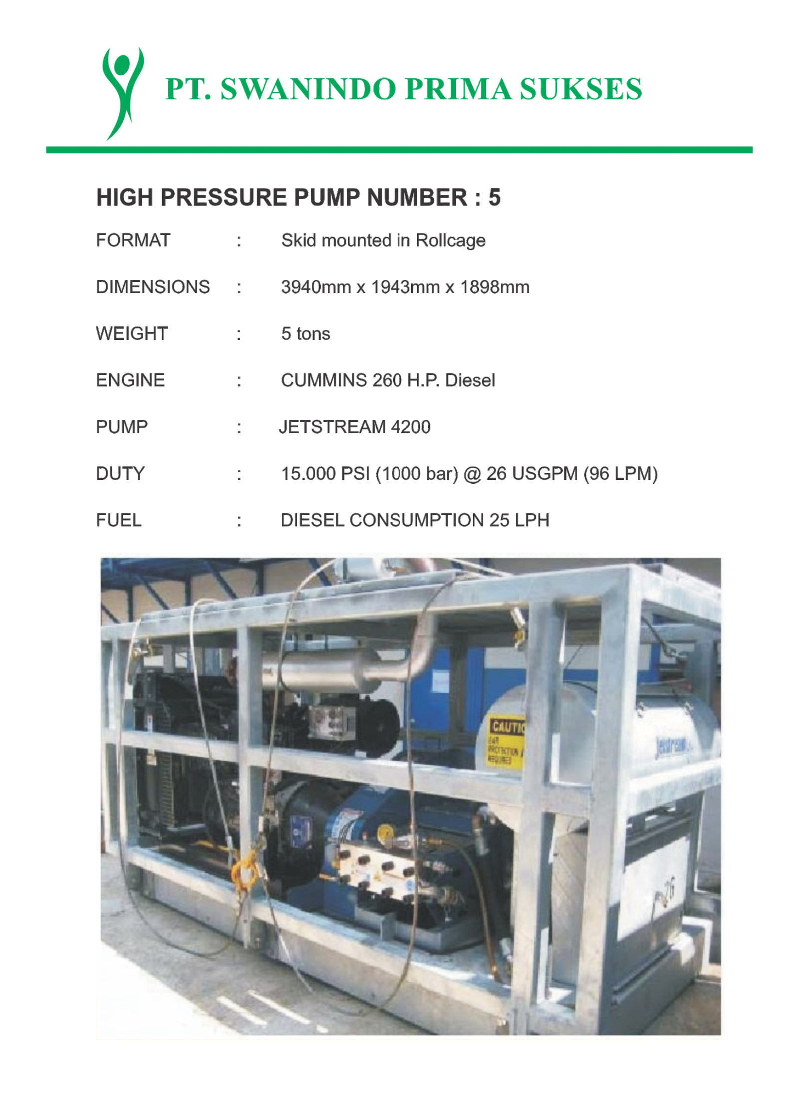 High pressure pump machine — Swanindo catalog